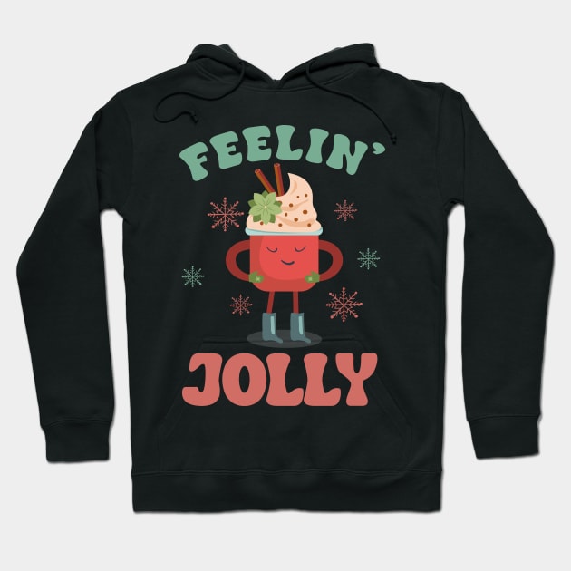 Feeling Jolly Christmas Colorful Text Hoodie by i am Cuta